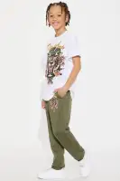 Mini Tiger Sky Short Sleeve Tee And Fleece Jogger Pant Set
