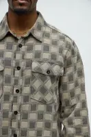 Jacquard Checker Relaxed Shirt(Taupe/combo,S)