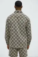 Jacquard Checker Relaxed Shirt(Taupe/combo,S)