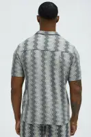 Outpost Zig Zag Short Sleeve Button Down(Grey/combo,S)