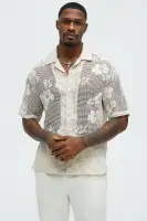 Carver Open Knit Crochet Cuban Shirt