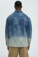 Shibori Faded Long Sleeve Relaxed Shirt(Vintage Blue Wash,S)