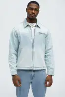 Distressed Zip Denim Jacket