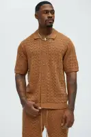 Waterfall Texture Open Knit Shirt