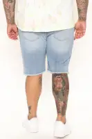Back To It Distressed Raw Hem Slim Denim Shorts(Light Wash,30)