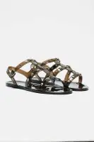 Mini Bling Bling II Flat Sandal(Black,1)