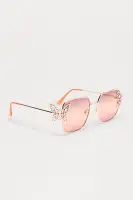 Fluttering Away Square Sunglasses(Pink,OS)