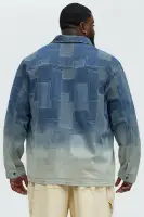 Shibori Faded Long Sleeve Relaxed Shirt(Vintage Blue Wash,S)