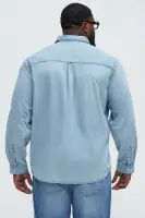 Chambray Long Sleeve Shirt(Light Wash,S)