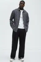 Carson Plaid Classic Long Sleeve Button Up(Black/combo,S)