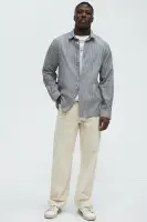 Corey Striped Linen Button Up(Blue/combo,S)