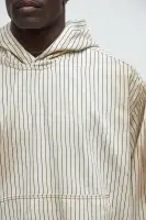 Byron Striped Vintage Pullover Jacket(Cream/combo,S)
