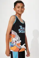 Mini Tune Squad Basketball Jersey Short Set(Black/Blue,4/5)