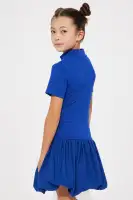 Mini Maxine Mock Neck Short Sleeve Bubble Dress(Royal,4/5)