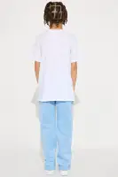 Mini Sky's The Limit Short Sleeve Tee And Twill Jogger Pant Set(Blue/combo,8)