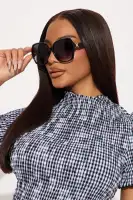 Star Light Round Sunglasses(Black,OS)