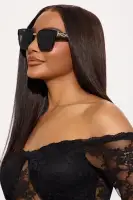 Eye Catching Square Sunglasses(Black,OS)