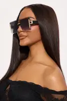Lets Call It A Day Square Sunglasses(Grey,OS)