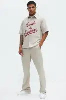 Saints And Sinners Full Button Shirt(Tan,S)