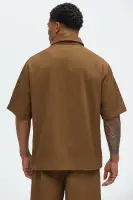 Mounce Textured Button Up Shirt(Brown,S)