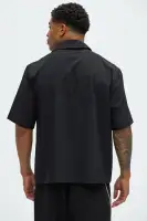 Knight And Gargoyle Full Button Shirt(Black,S)
