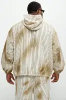 Byron Striped Vintage Pullover Jacket(Cream/combo,S)