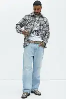 Gas Plaid Classic Flannel(Grey/combo,S)