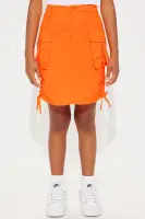 Mini Nylon Mini Cargo Skirt(Orange,4)