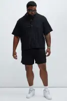 Atticus Textured Shirt(Black,S)