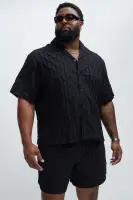 Atticus Textured Shirt(Black,S)