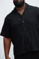 Atticus Textured Shirt(Black,S)