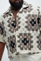 Gaston Jacquard Cropped Shirt(Brown/combo,S)