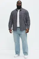 Carson Plaid Classic Long Sleeve Button Up(Black/combo,S)