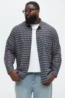 Carson Plaid Classic Long Sleeve Button Up(Black/combo,S)