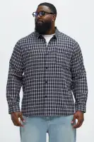 Carson Plaid Classic Long Sleeve Button Up(Black/combo,S)
