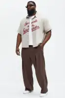 Saints And Sinners Full Button Shirt(Tan,S)