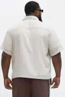 Saints And Sinners Full Button Shirt(Tan,S)