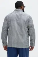Corey Striped Linen Button Up(Blue/combo,S)