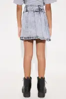Mini Erin Pleated Denim Skirt(Grey,7)