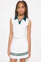 Mini Ready To Play Tennis Skort Set(White/combo,4/5)
