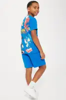 Mini Sonic Embroidered Short Set(Royal,4/5)