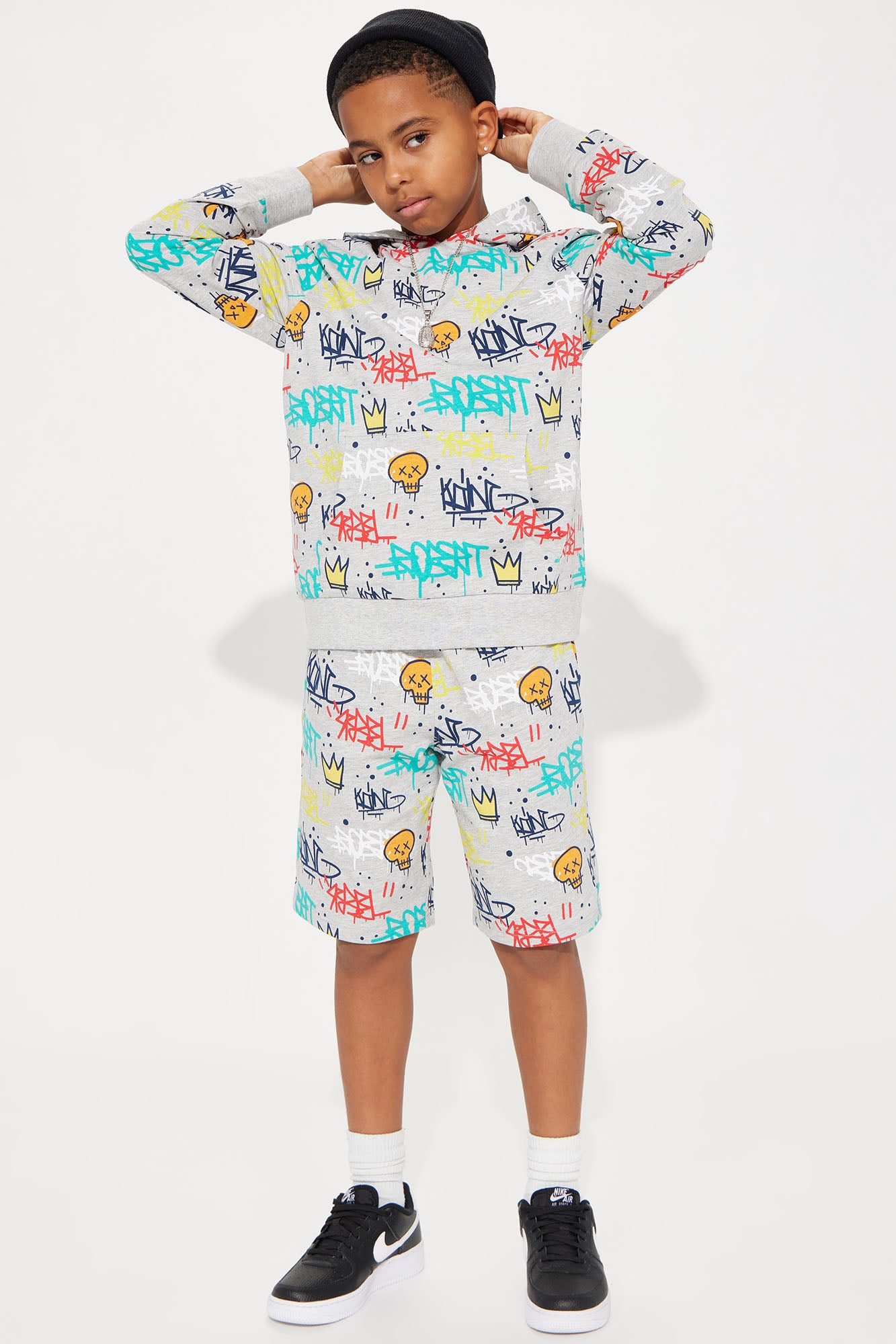 Mini Andrew Hooded Graffiti Short Set