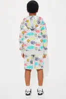 Mini Andrew Hooded Graffiti Short Set(Multi Color,4/5)