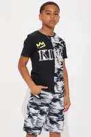 Mini King Of Colorblock Knit Short Set(Camouflage,4/5)