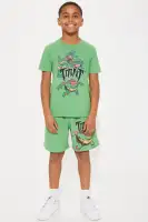 Mini TMNT Embroidered Short Set