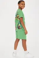 Mini TMNT Embroidered Short Set(Green,4/5)