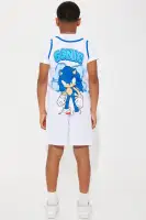 Mini Sonic Basketball Jersey Short Set(White,4/5)