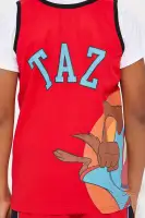 Mini Taz Basketball Jersey Short Set(Red/Black,4/5)