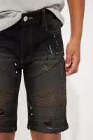 Mini Rough Around The Edges Denim Shorts(Black,4)