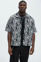 Grunge Jacquard Button Up Shirt